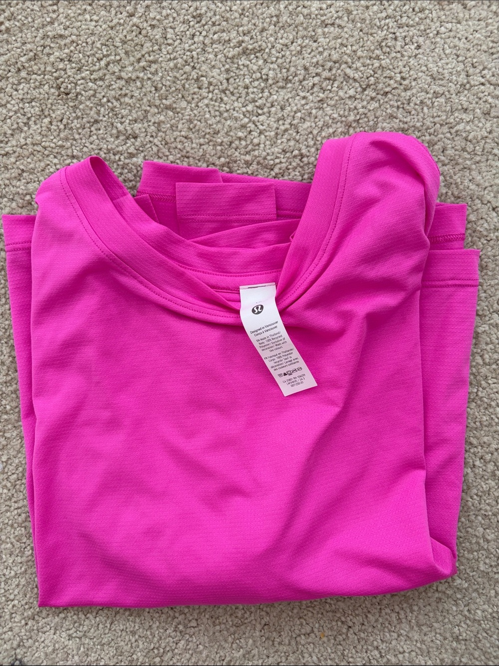 lululemon athletica Hot Pink Short Sleeve Athletic Tee